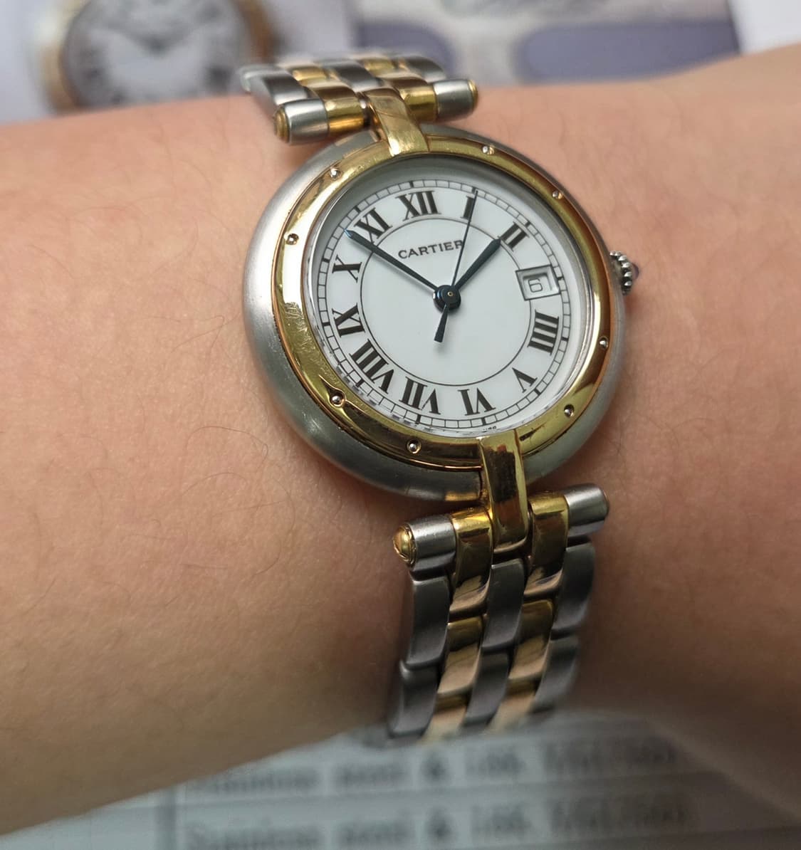 까르띠에 팬더 방돔 18K콤비 2줄버전 블루핸즈 LM 남성용 (감정서 포 상품이미지9