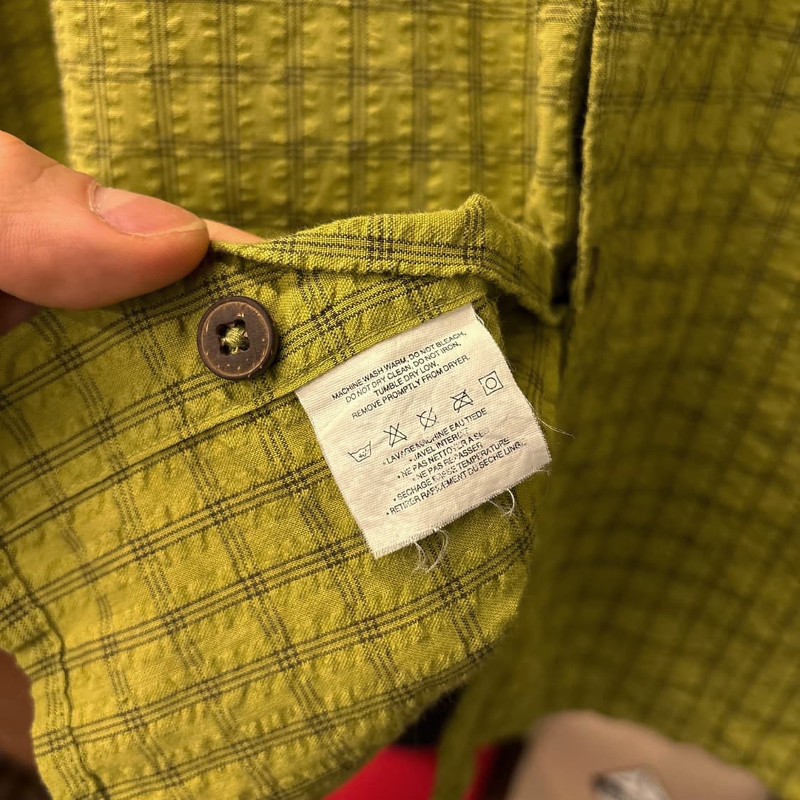 00s 파타고니아 어크로스 체크패턴 시어서커 셔츠 올리브 N1154 상품이미지7