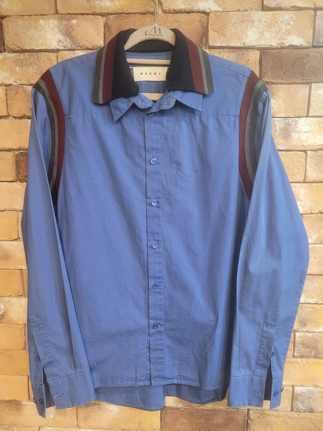 마르니 블루 셔츠 니트 칼라 포인트 46 상품이미지1