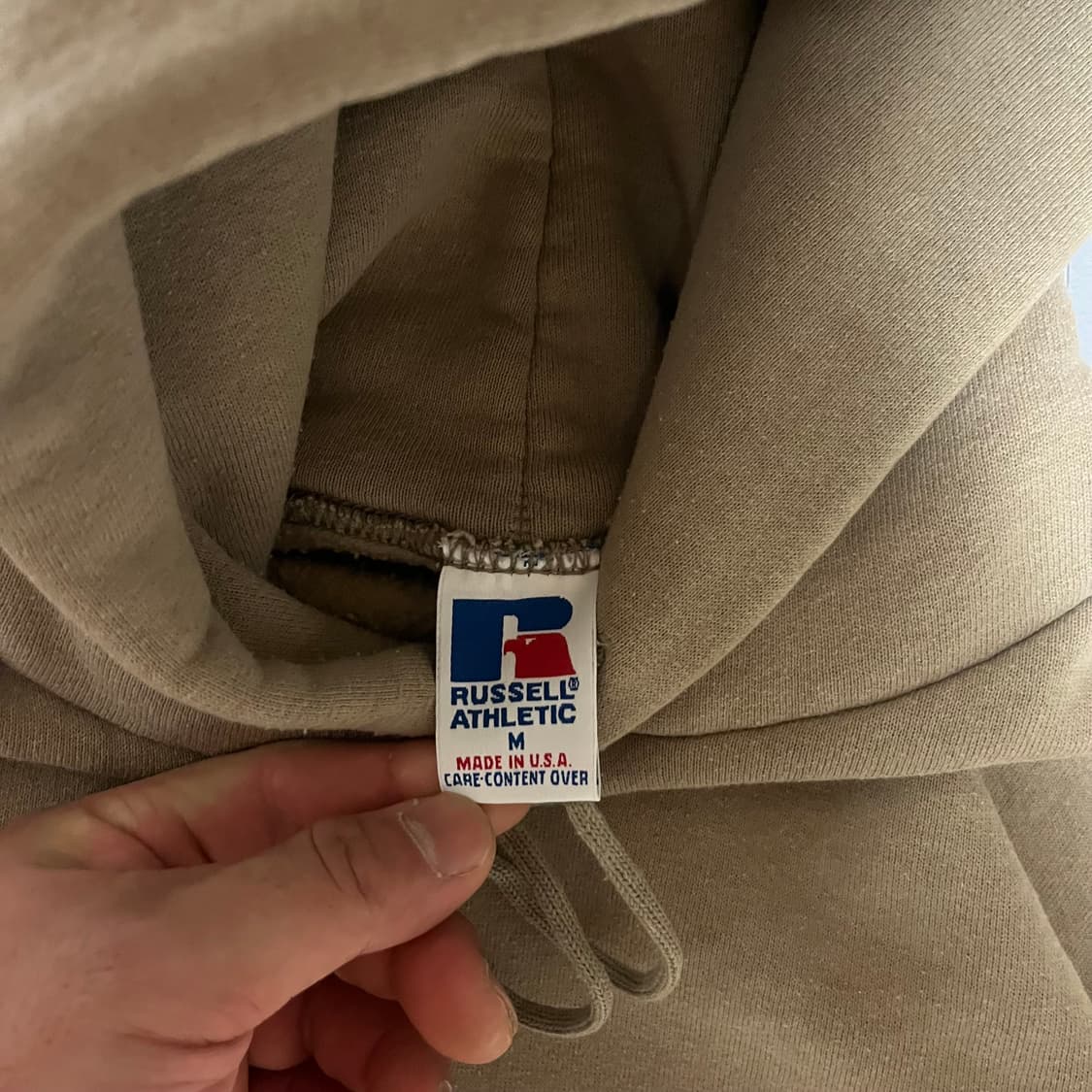 [M] 90s 빈티지 USA 러셀 후드 베이지 상품이미지2