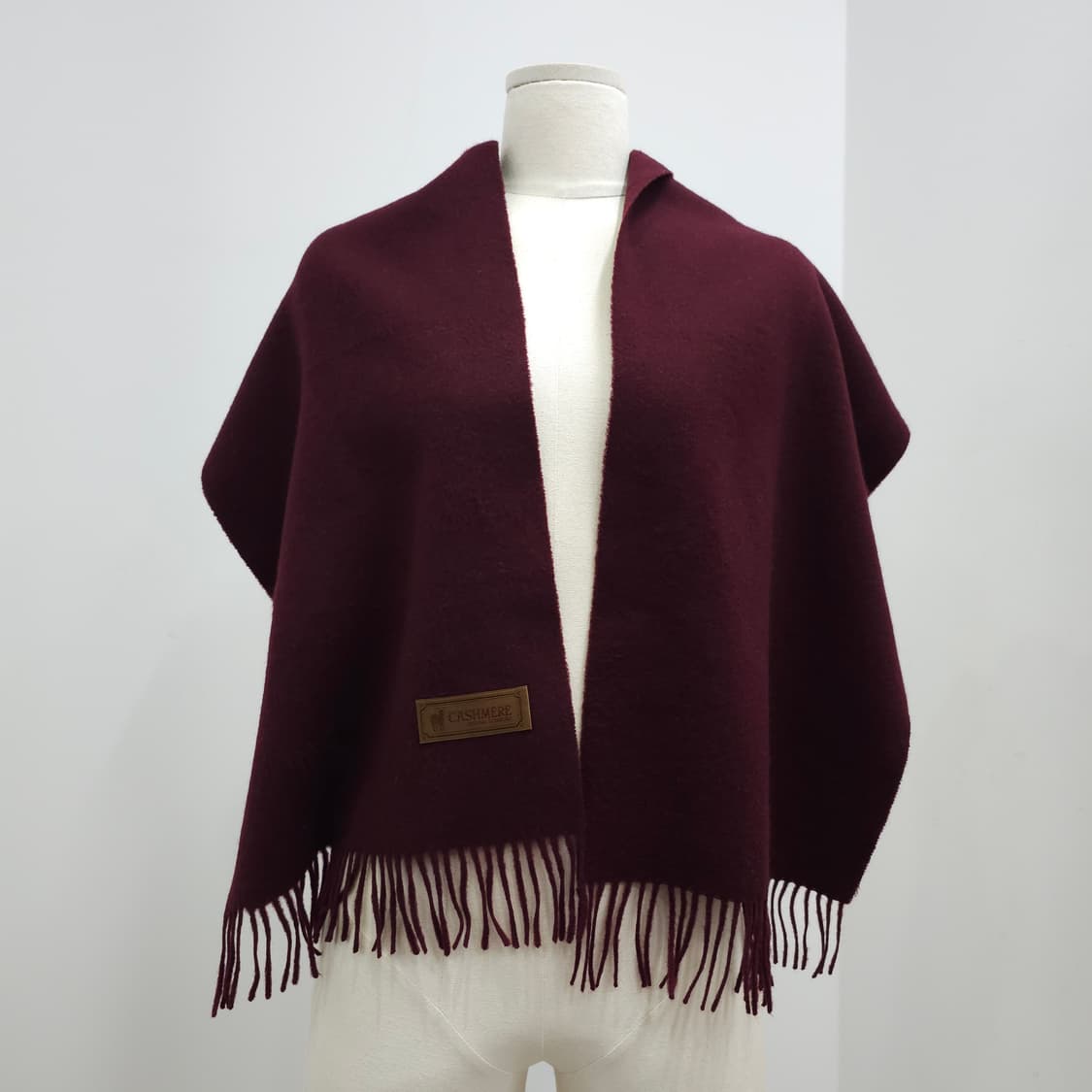 캐시미어 100% 버건디 머플러 남녀공용 상품이미지2
