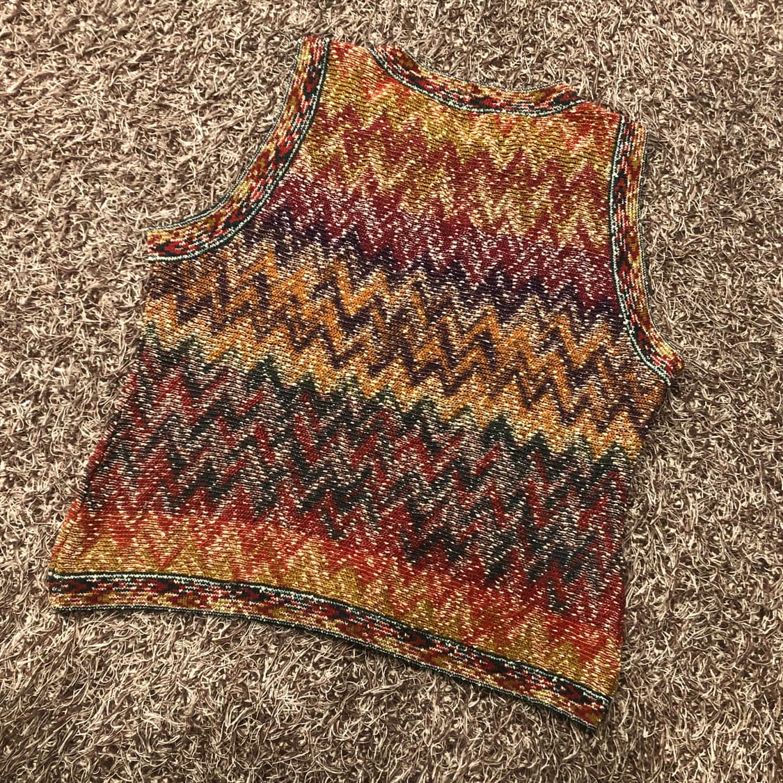 미쏘니 울 멀티컬러 패턴 니트 탑 베스트 상품이미지3