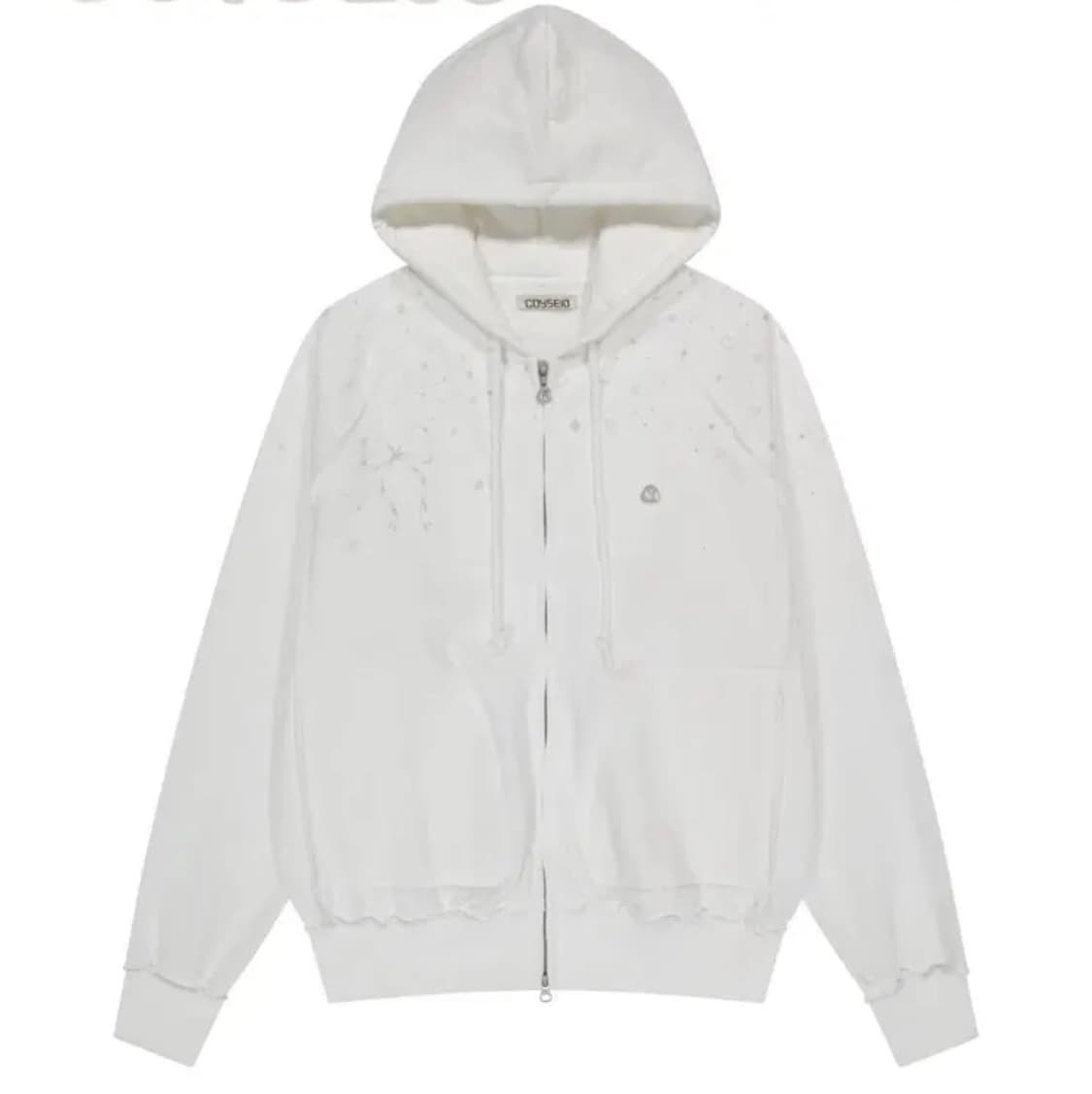 코이세이오 트윙클 후드집업 화이트 상품이미지1