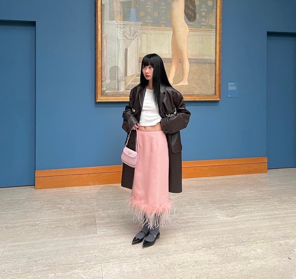 오스트리치 스커트 블랙 상품이미지4