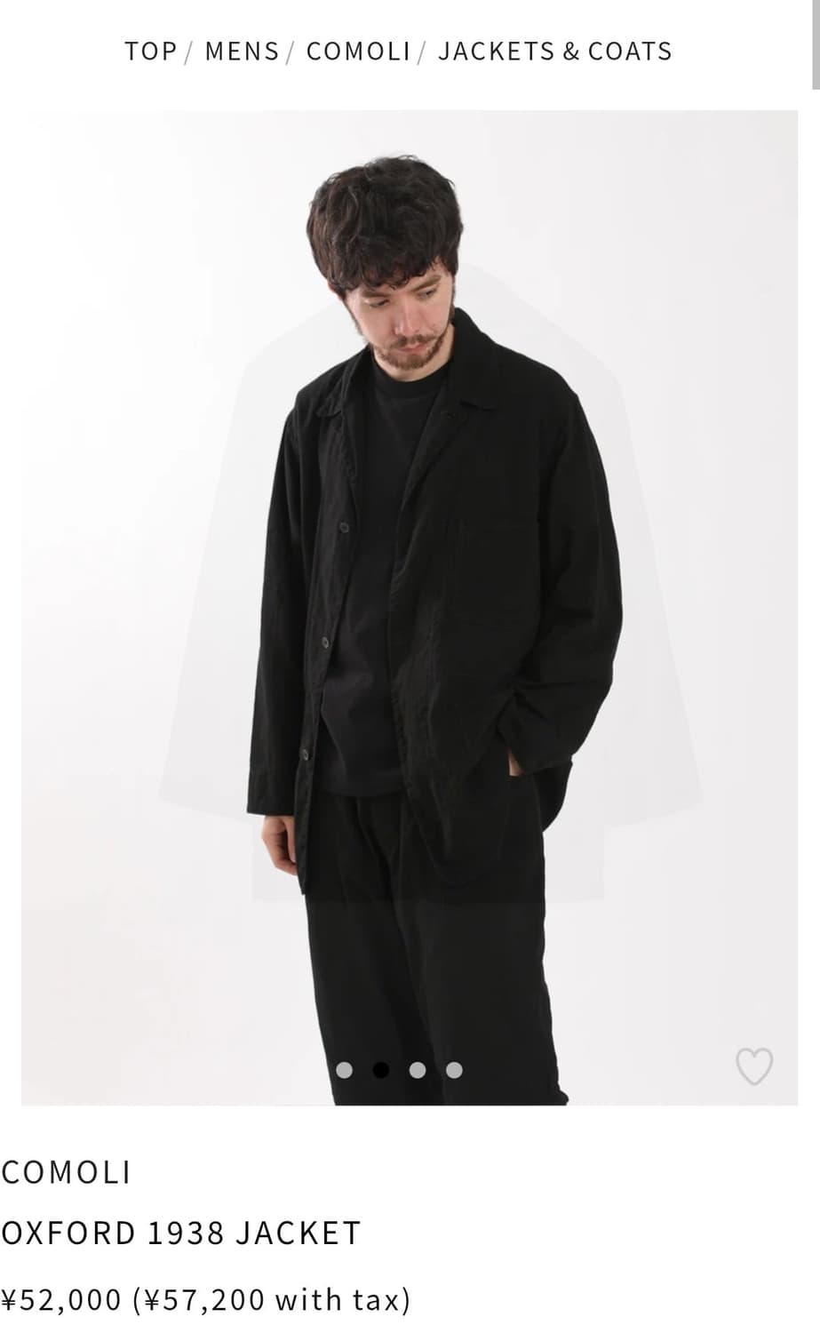 Comoli, 26SS Oxford 1938 Jacket, Black / 상품이미지4