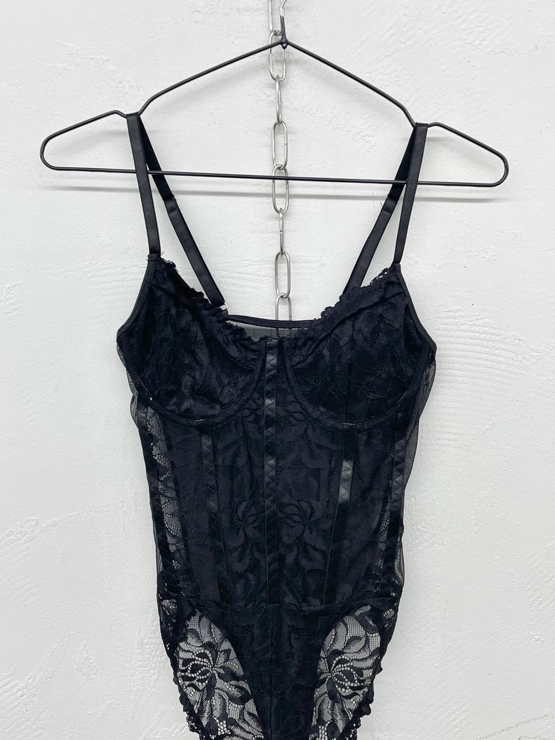 블랙 고딕 레이스 바디수트 상품이미지5