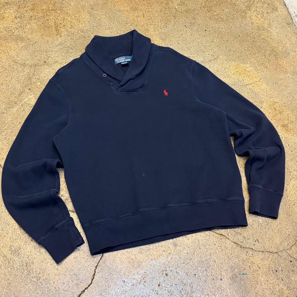 90s USA 미국 빈티지 폴로랄프로렌 숄카라 코튼 니트 상품이미지2