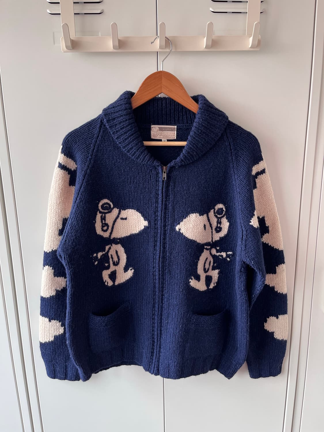 (Rare) Peanuts 피너츠 스누피 울 코위찬 집업 상품이미지7