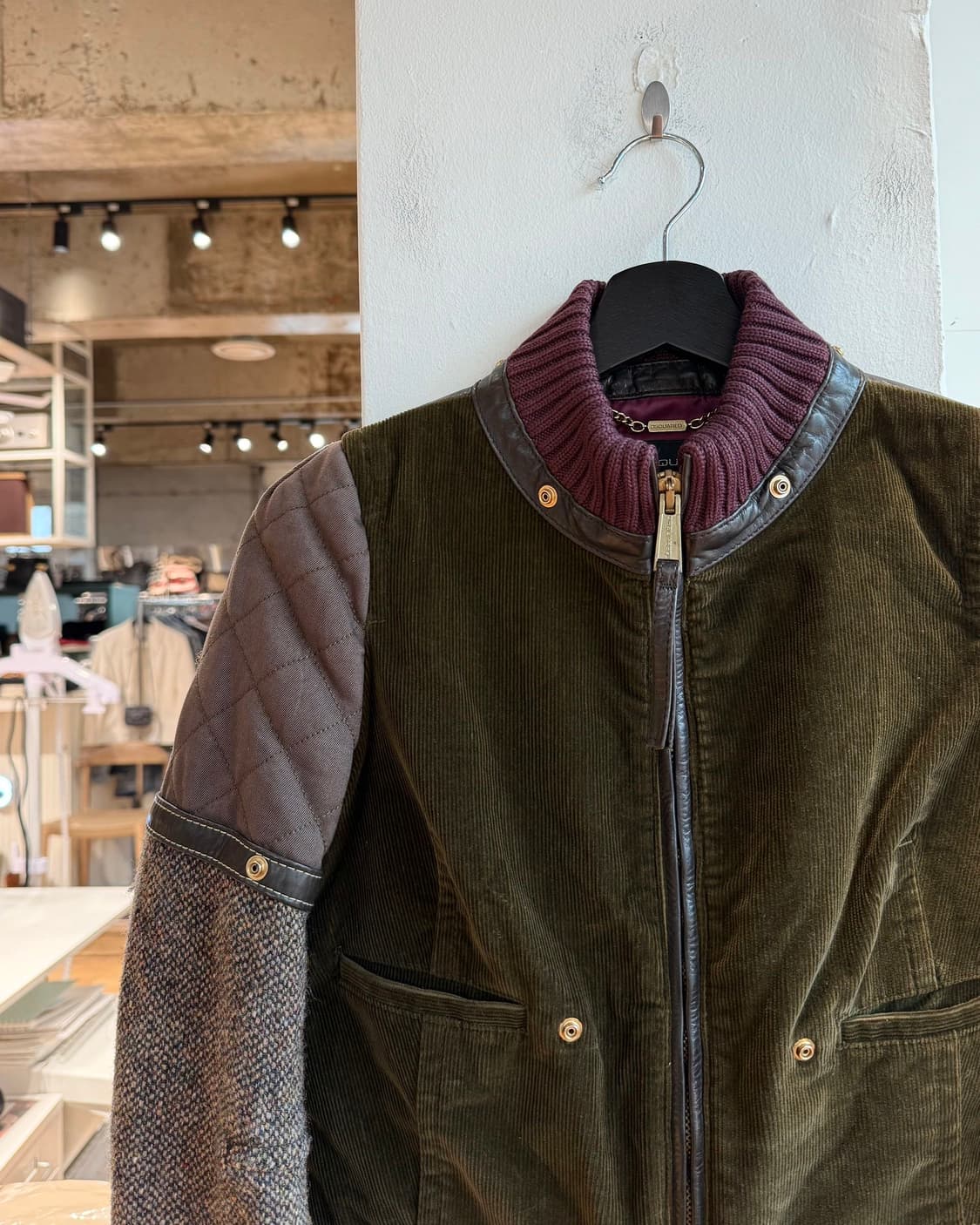 디스퀘어드2 카키 퀼팅 크롭 바이커 자켓  상품이미지4