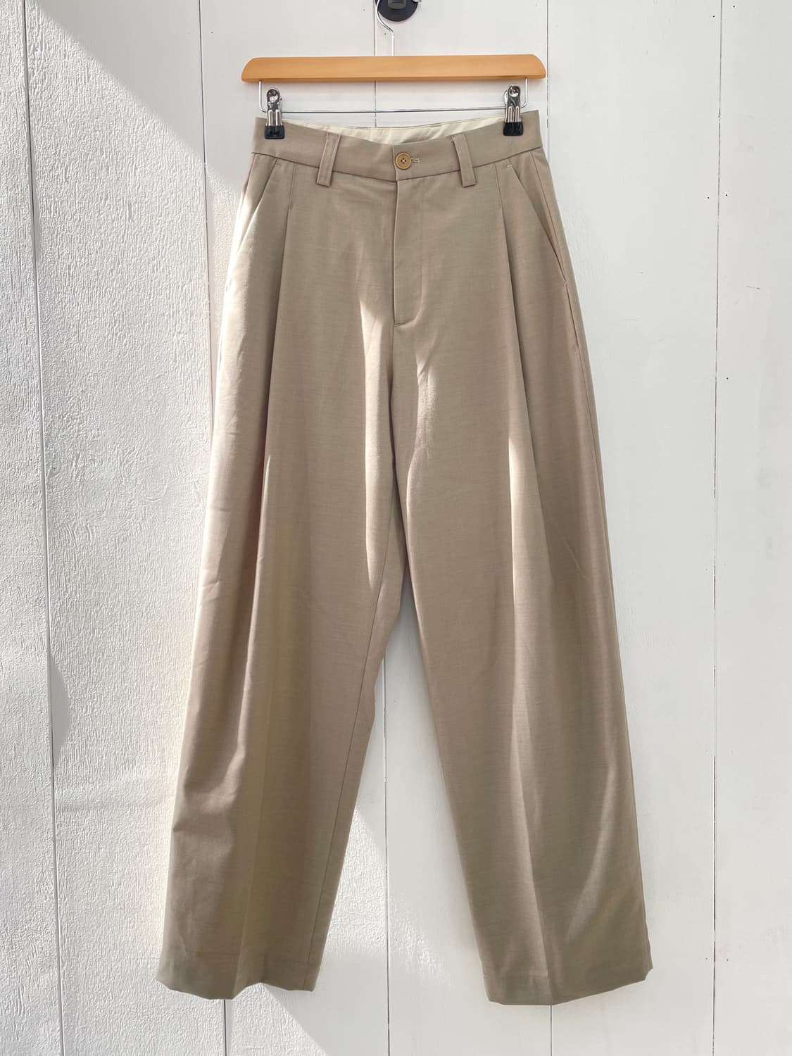 유니폼브릿지 원턱 와이드 슬랙스 베이지  상품이미지7