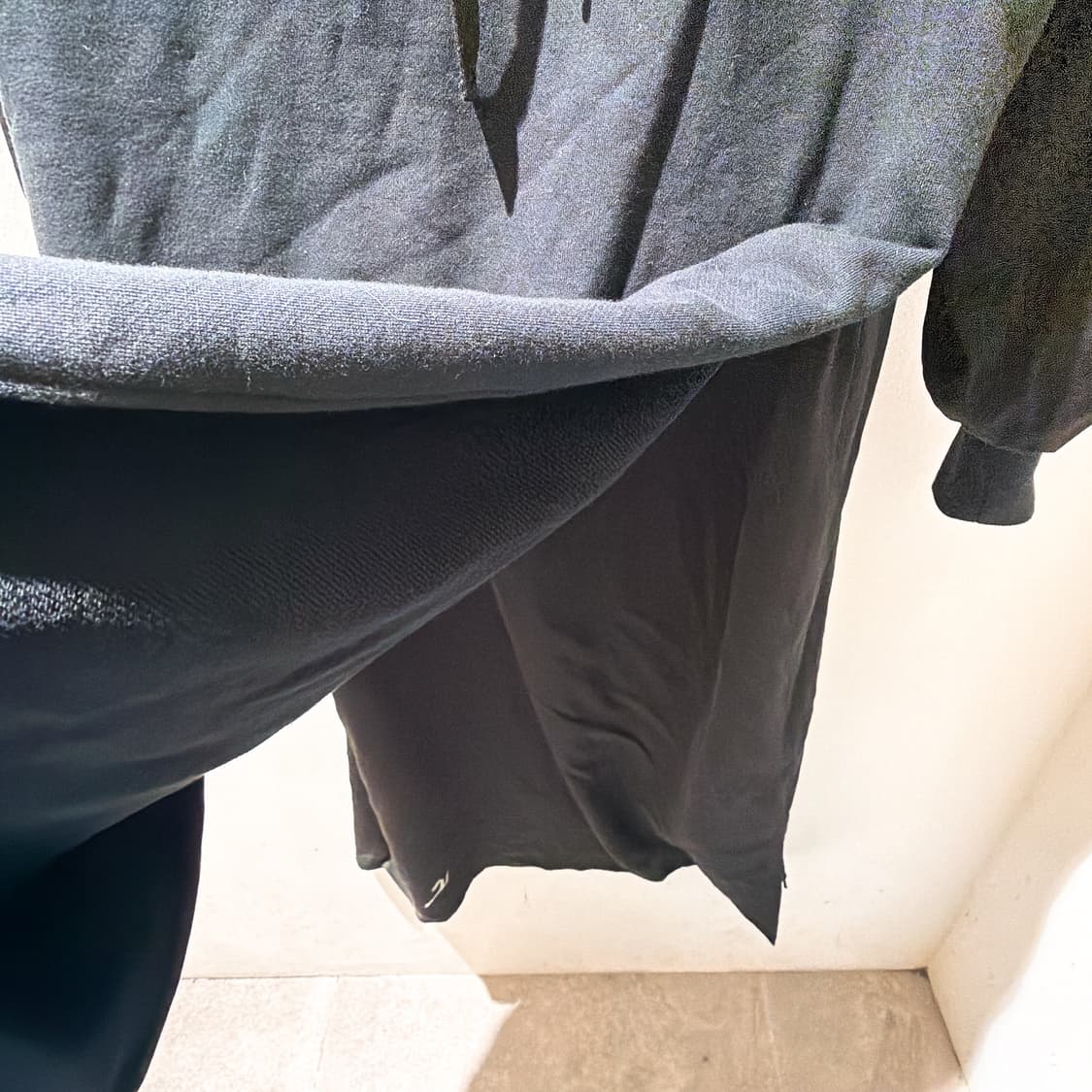 (정품/새상품) Y's 요지 야마모토 여성 블랙 러플 슬리브 후드 드레스 상품이미지3