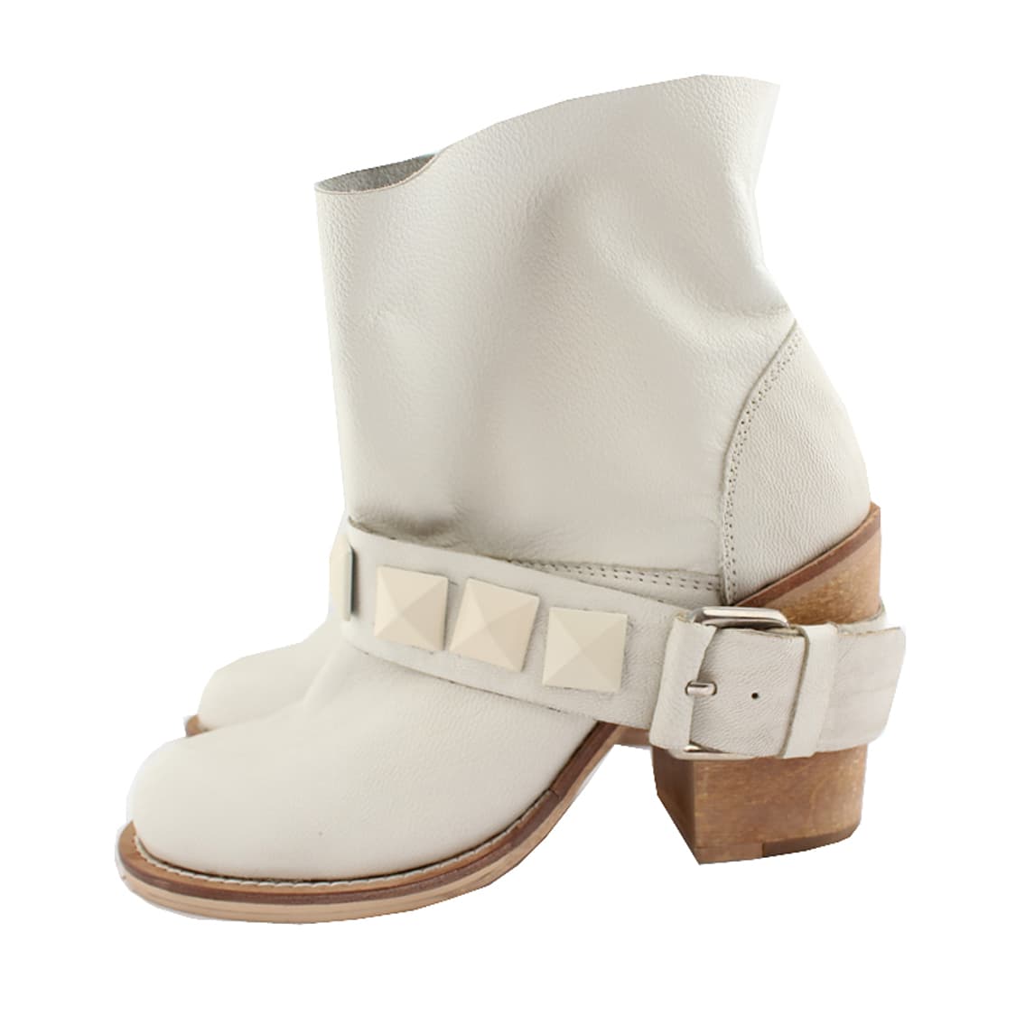 슈콤마보니 아이보리 스터드 벨트장식 부츠 225 상품이미지3