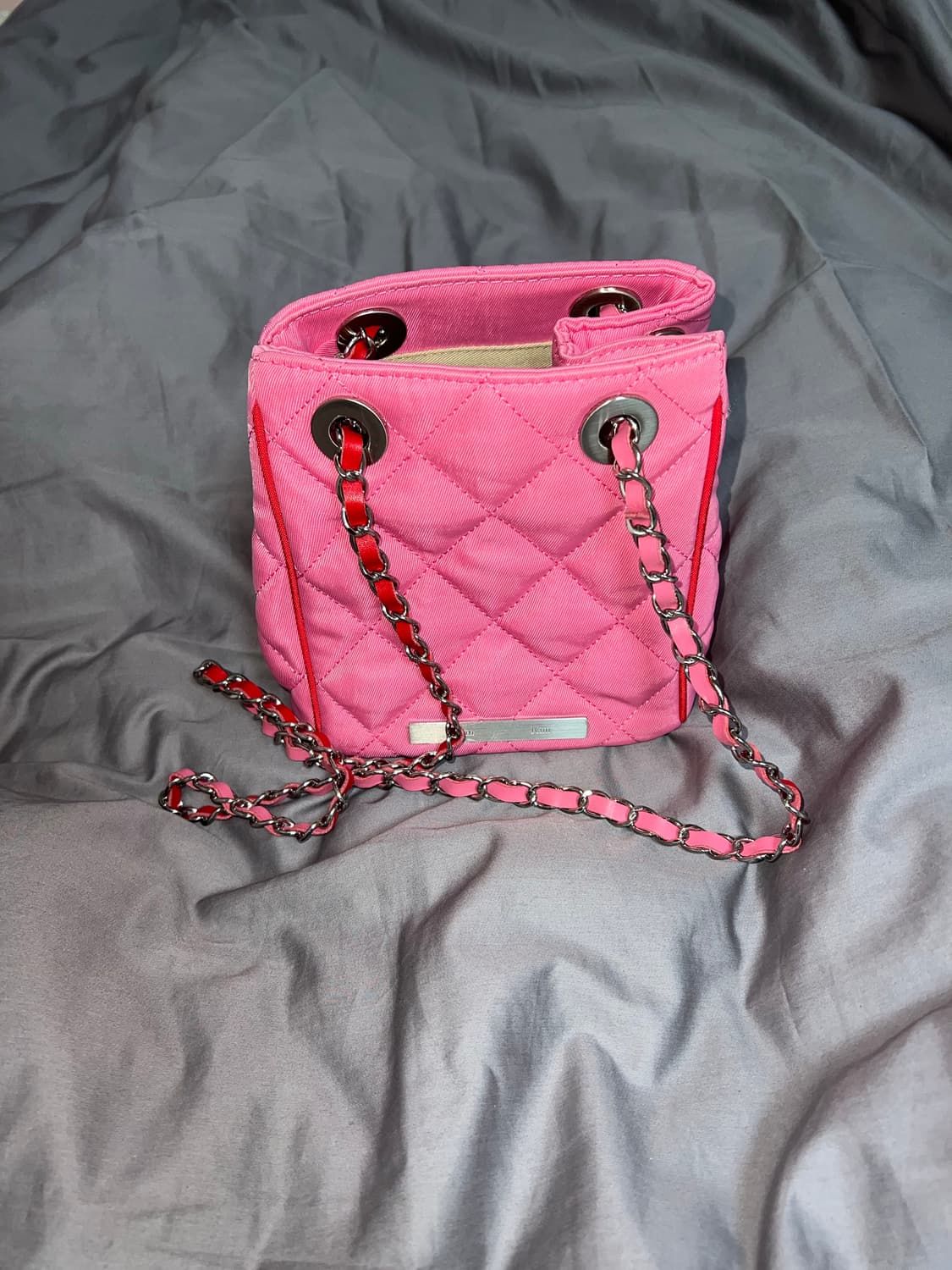 마뗑킴 퀼팅 버켓 미니백 핑크 상품이미지1