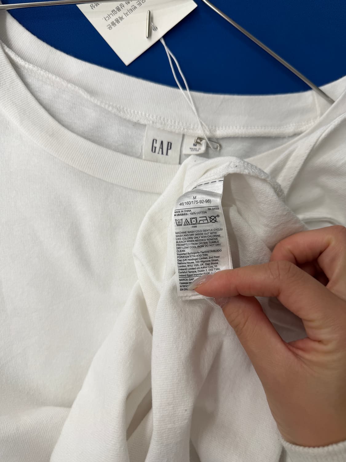 일본빈티지 갭 화이트 롱슬리브 상품이미지9
