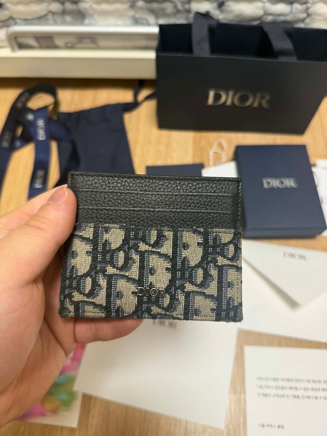 디올 오블리크 자카드 카드지갑 상품이미지2