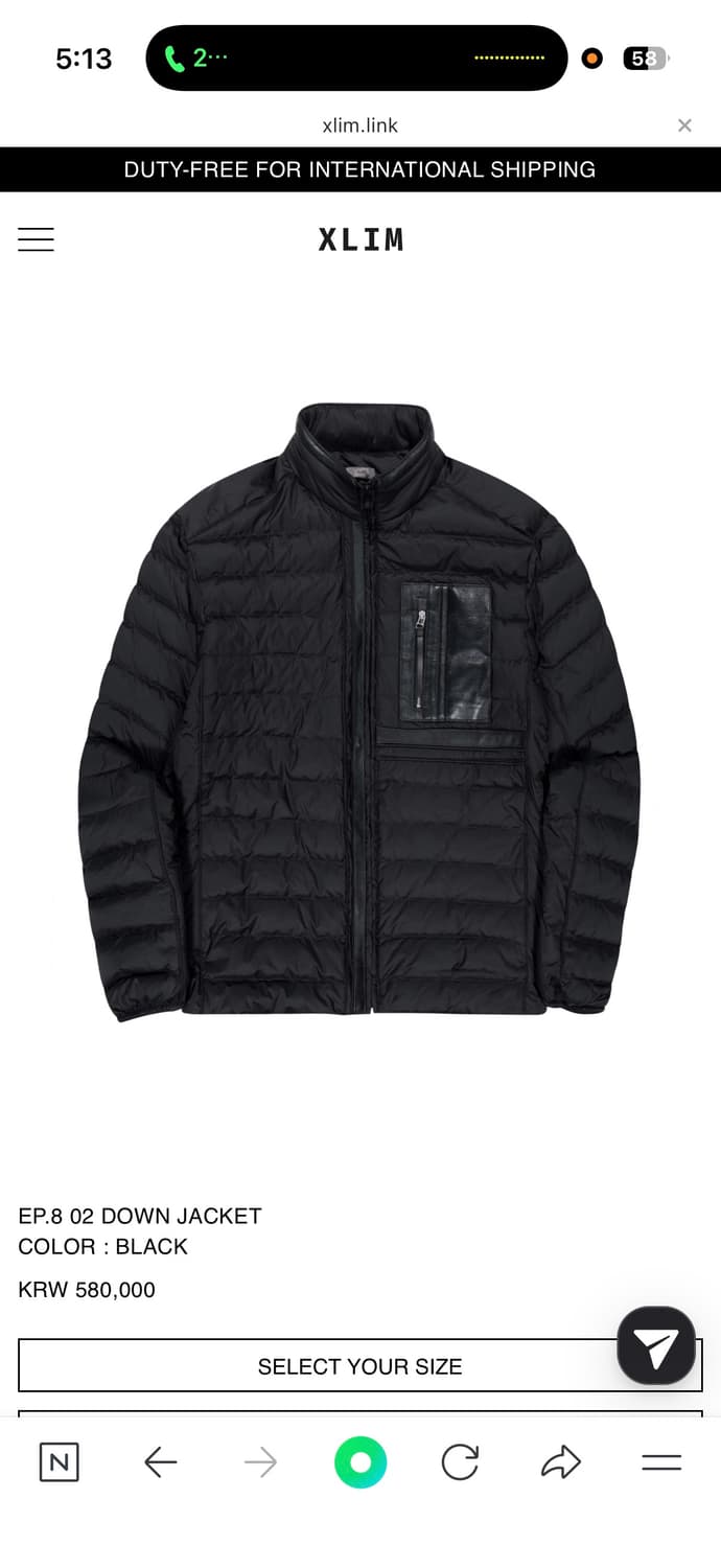 XLIM EP.8 02 다운 자켓 블랙 상품이미지1