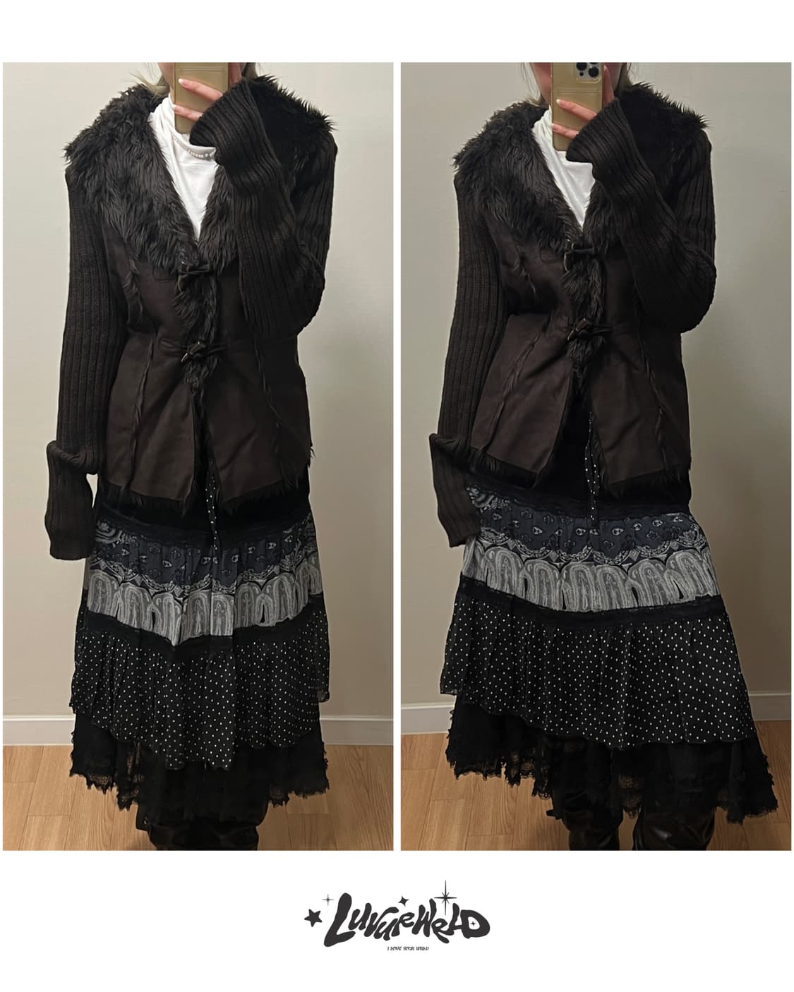 빈티지 무스탕 가디건 아우터 모리걸 갸루 상품이미지5