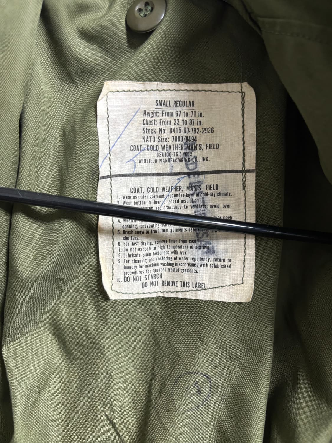 70s U.S. 오리지날 미군 M-65 필드자켓 상품이미지6