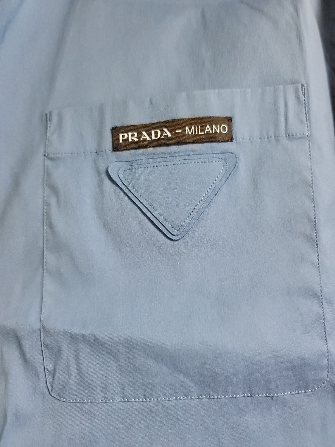 [L] 프라다 스트레치 코튼 볼링 나일론 셔츠 상품이미지3