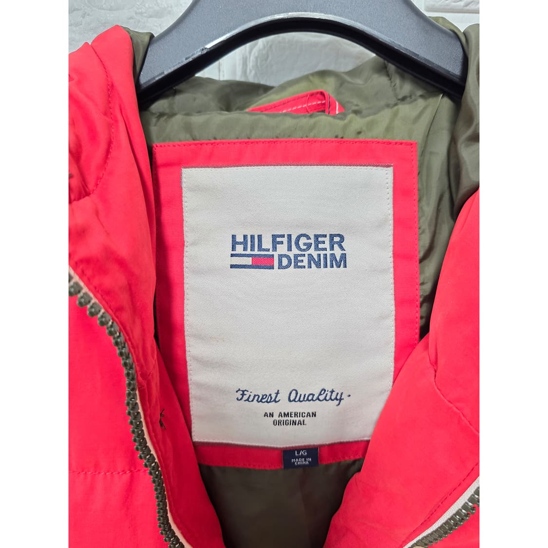 택포) 타미힐피거 레드 롱패딩 L 상품이미지2