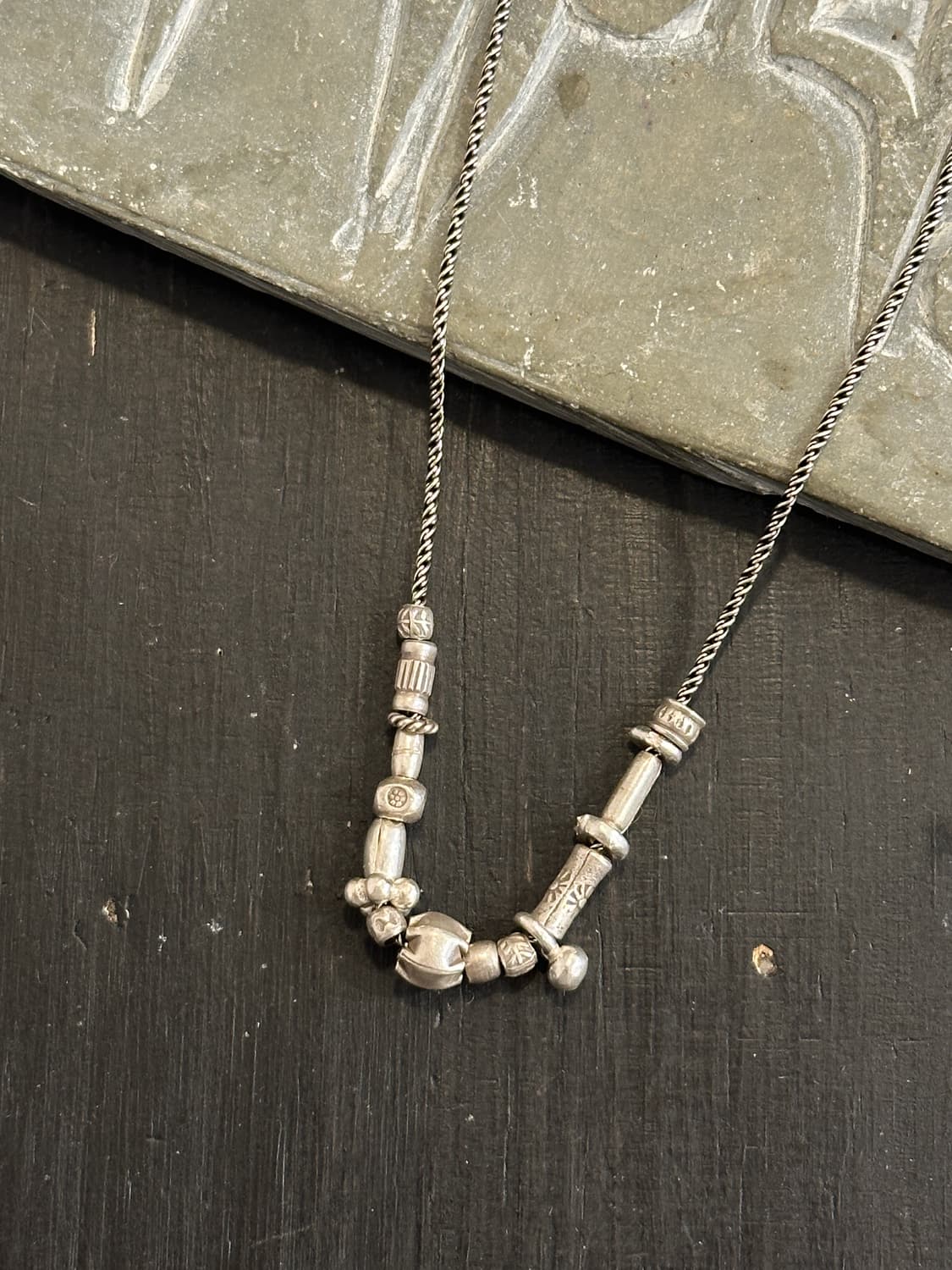 Musta karensilver mix Necklace 상품이미지2