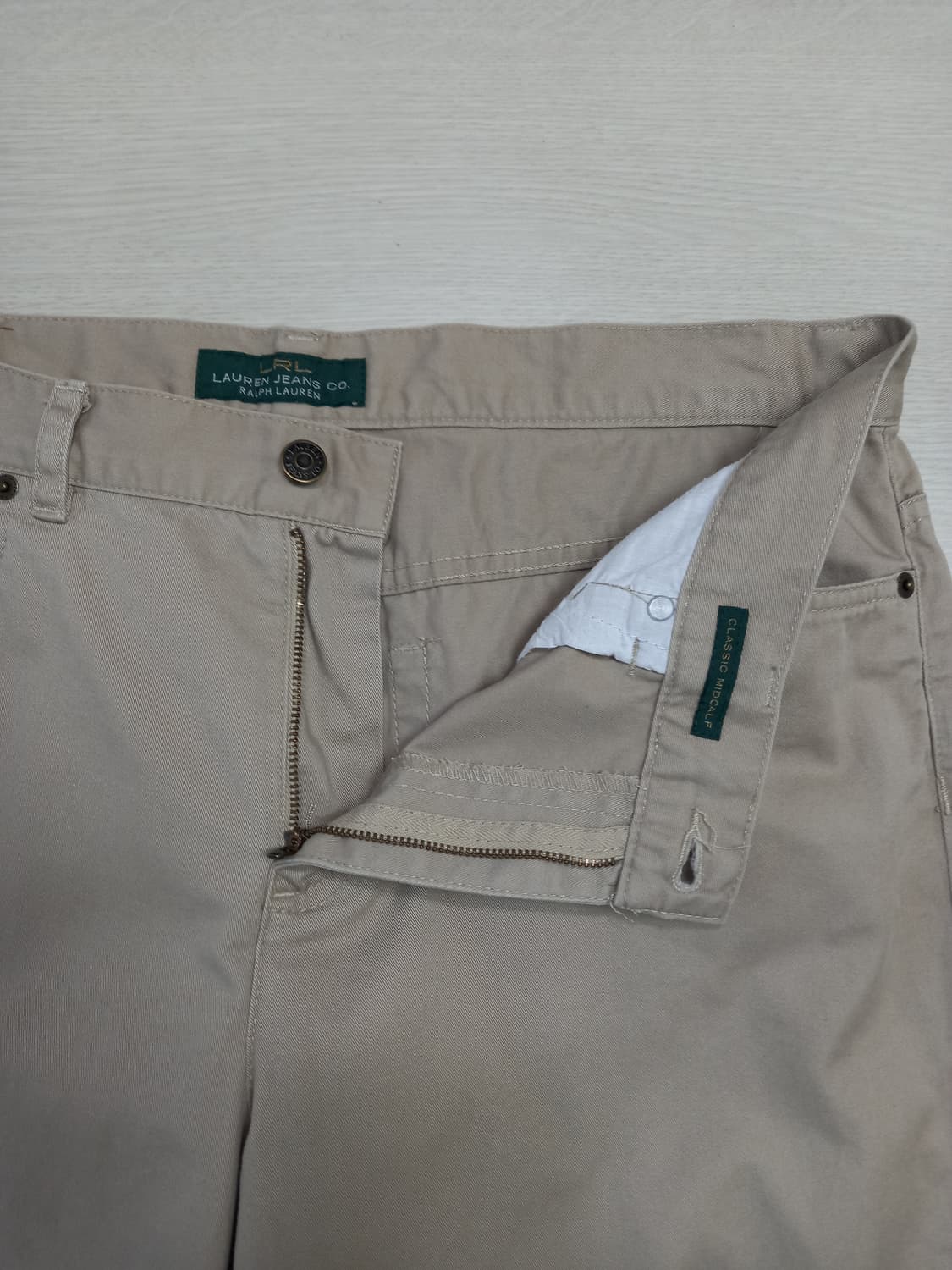 36 RALPH LAUREN 면 7부 반바지 연베이지 36-452 상품이미지7