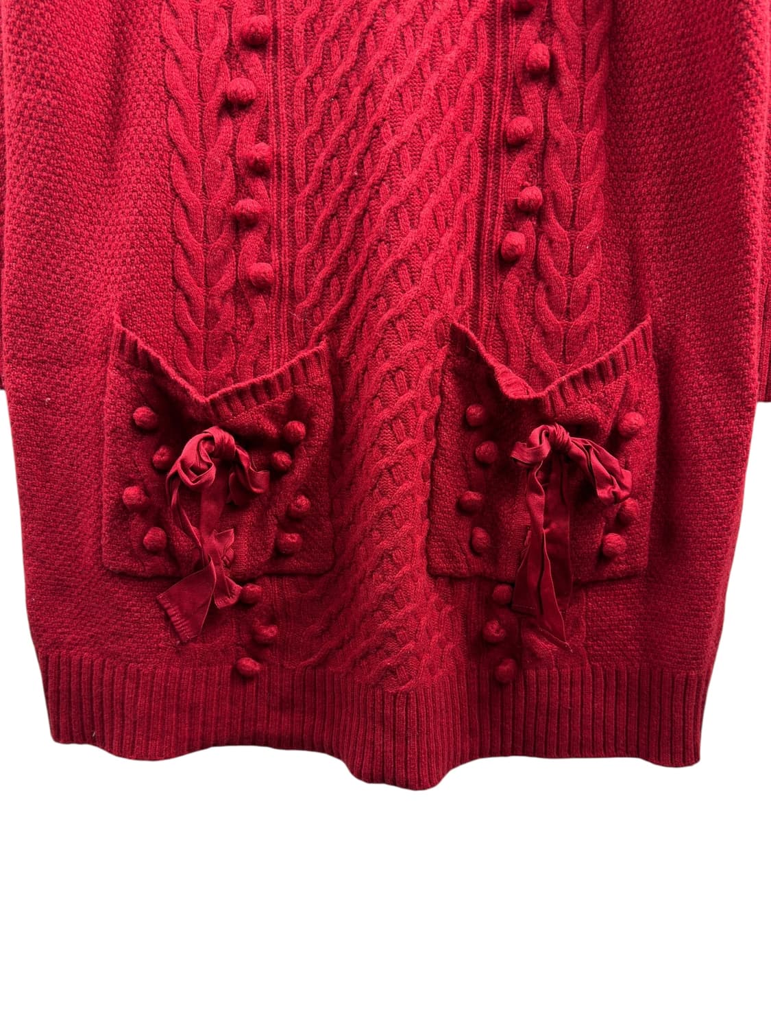 안나수이 레드 폼폼 롱니트1527 상품이미지4