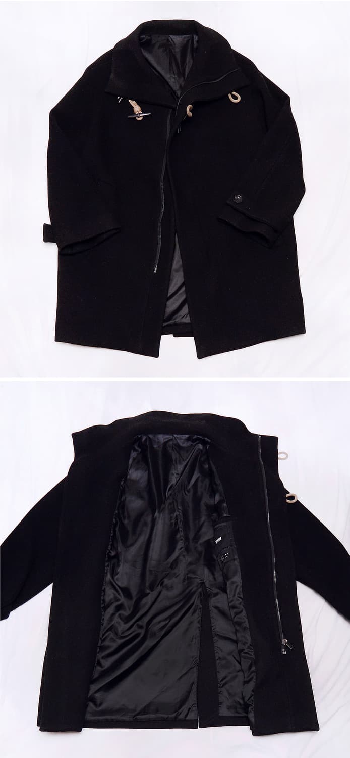 시스템 옴므 울캐시미어 집업 하이넥 더플 오버 코트 (100-105) 상품이미지2