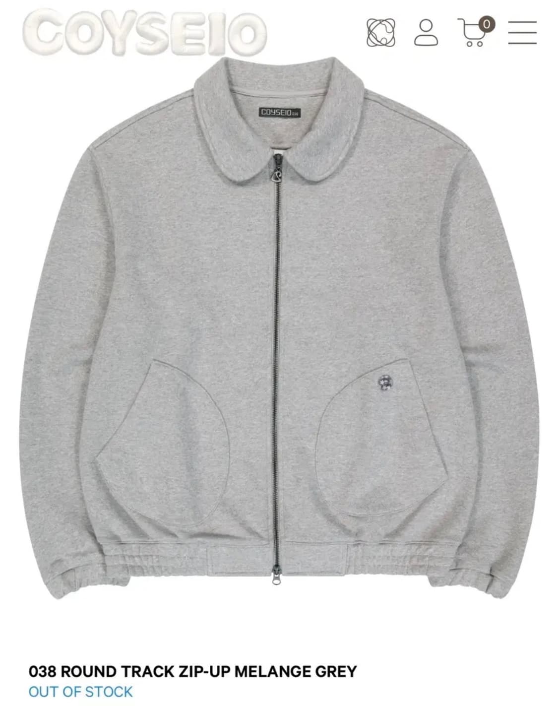 코이세이오 라운드 트랙집업 멜란지그레이 상품이미지1