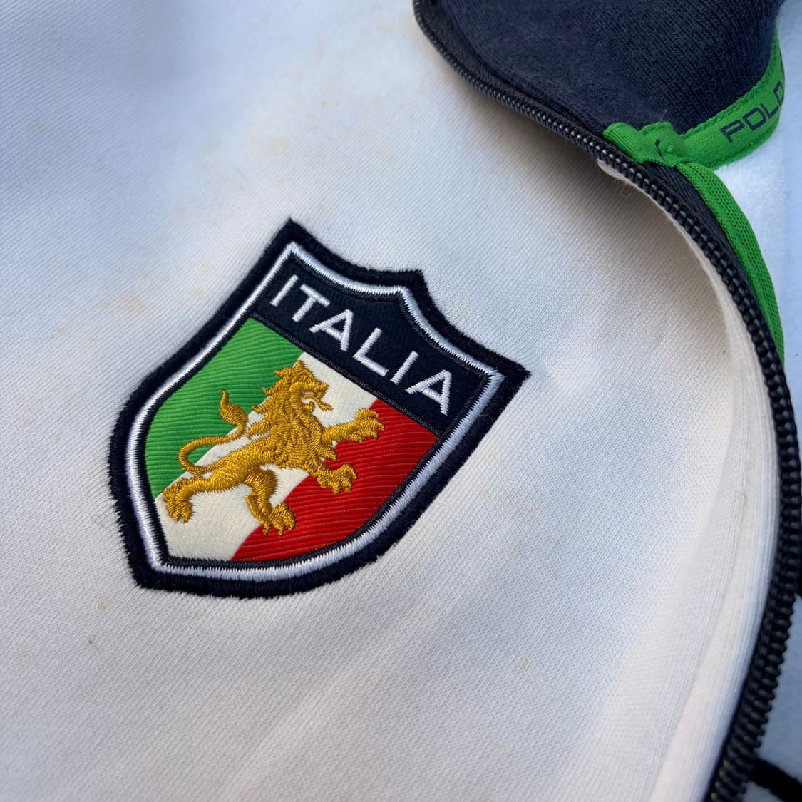 극희귀 폴로 빅포니 이탈리아 화이트 집업 져지 L 상품이미지5