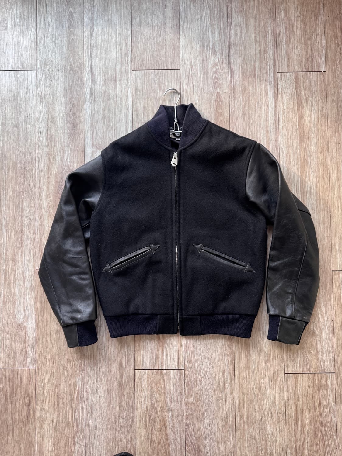 헤리티지 플로스 레더 바시티 자켓 / S 상품이미지1