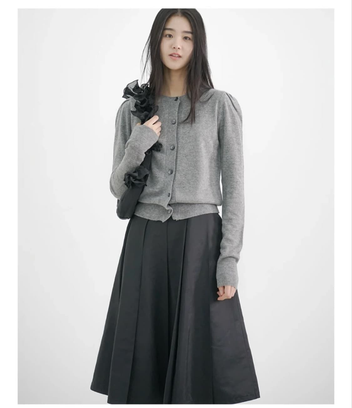 유노이아 베이직 퍼프 가디건 상품이미지2