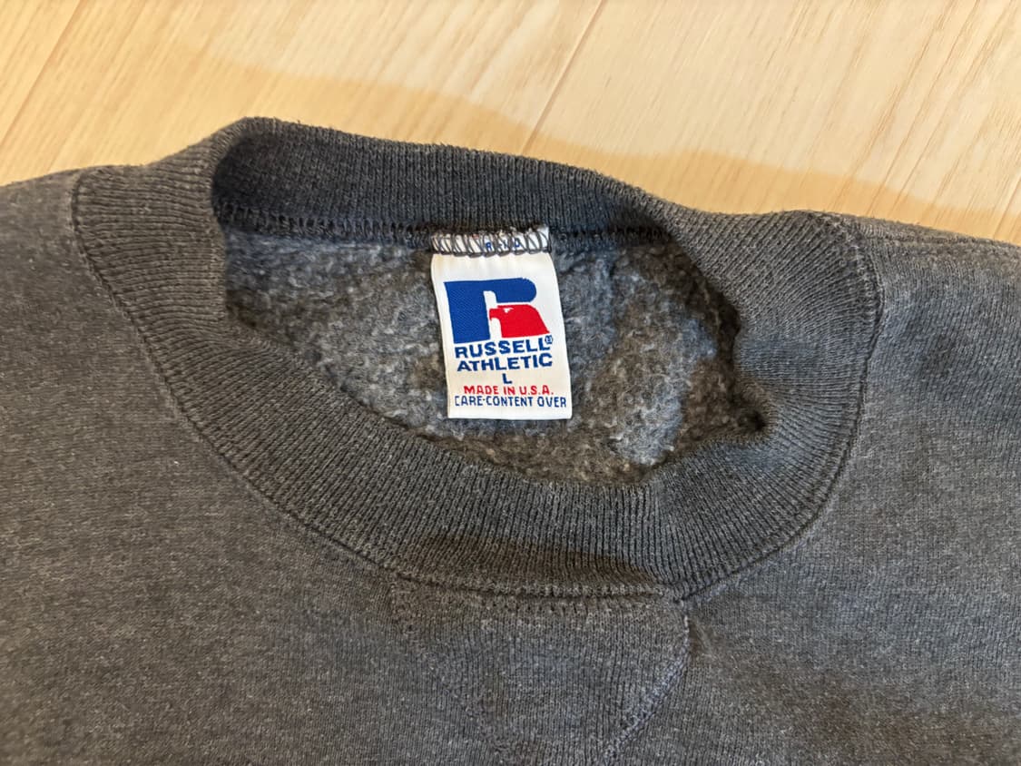 90s russell sweatshirts usa 러셀 스웻셔츠 차콜 상품이미지3