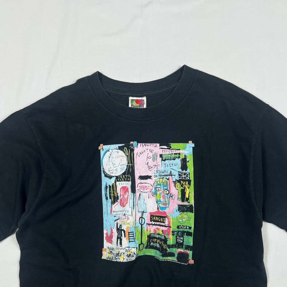 2000년도 장미쉘바스키아 basquiat 아트 그래픽 반팔티 상품이미지2