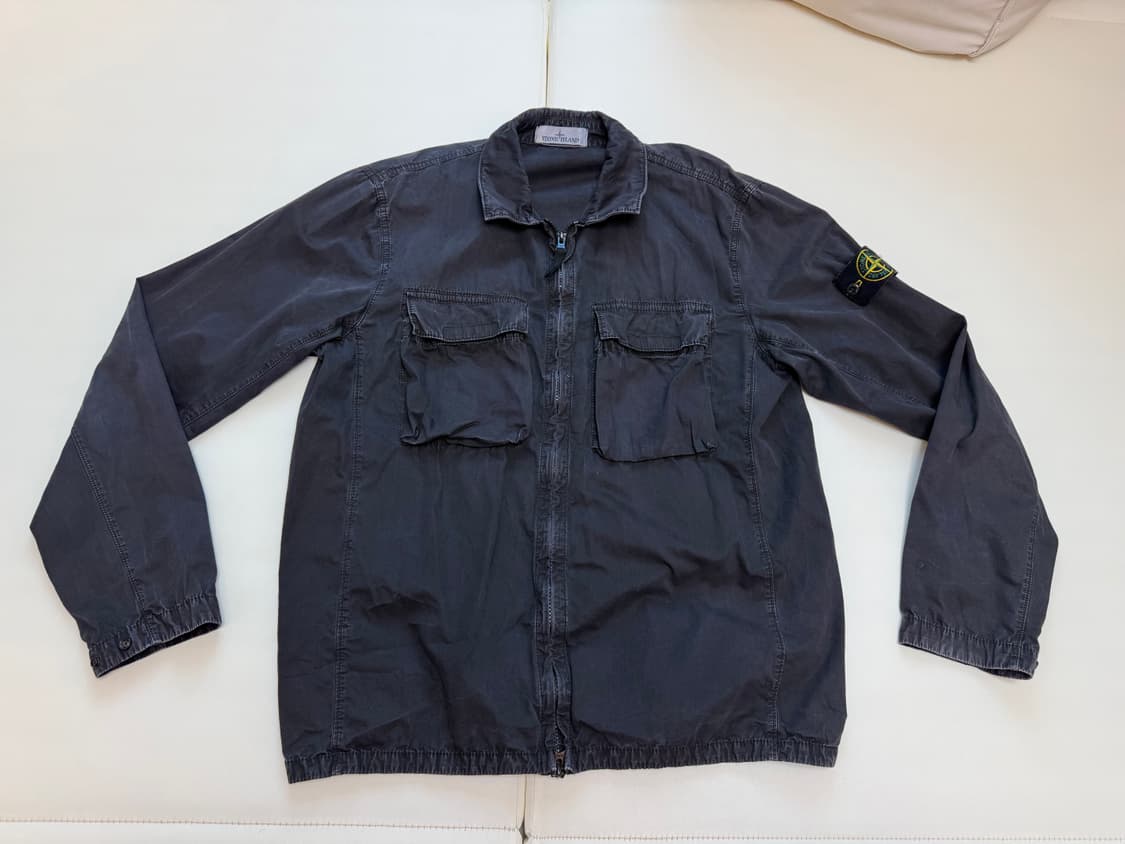 스톤 아일랜드 114WN 올드이펙트 오버셔츠 블랙 L - 22SS 상품이미지1