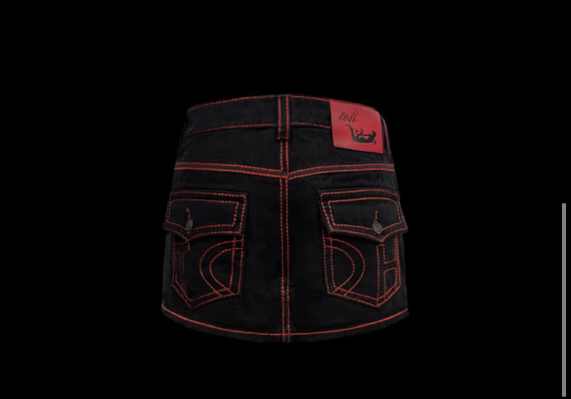 toh Cherry stitch raw mini skirt 티오에이치 상품이미지2