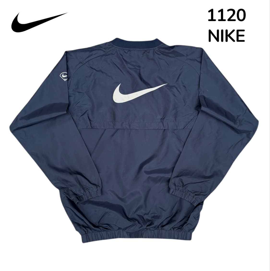 00s 나이키 빅로고 네이비 올드스쿨 웜업 바람막이 L 상품이미지3