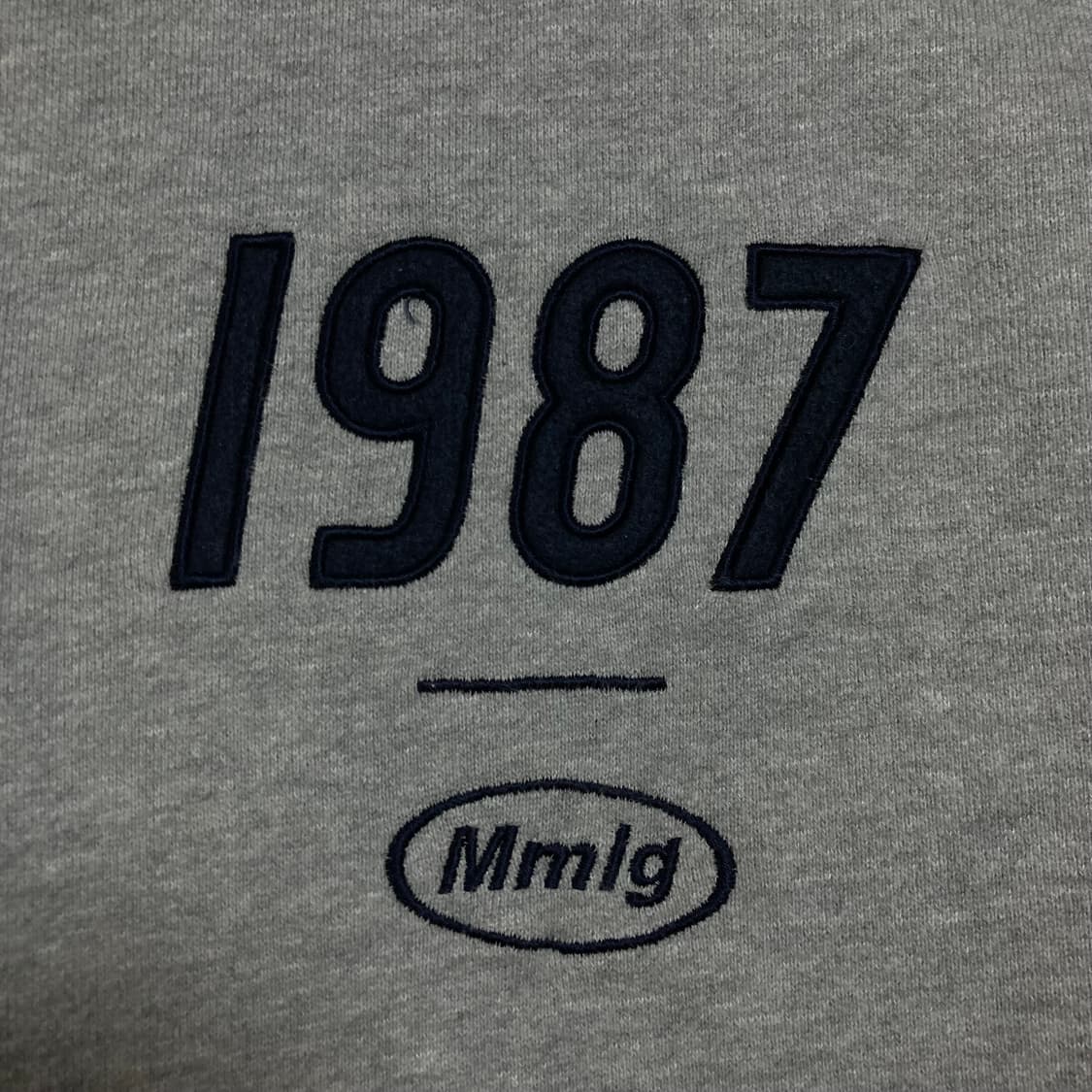 Mmlg 1987 스몰 로고 그레이 후드 집업 상품이미지2