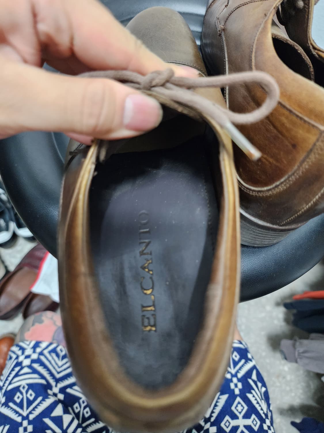 엘칸토 브라운 가죽 남성 정장 구두 상품이미지5