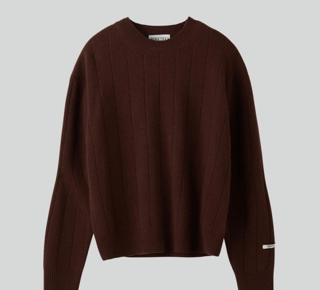 [OS] 렉토 러블리 라운드 넥 니트 레드 브라운 상품이미지1