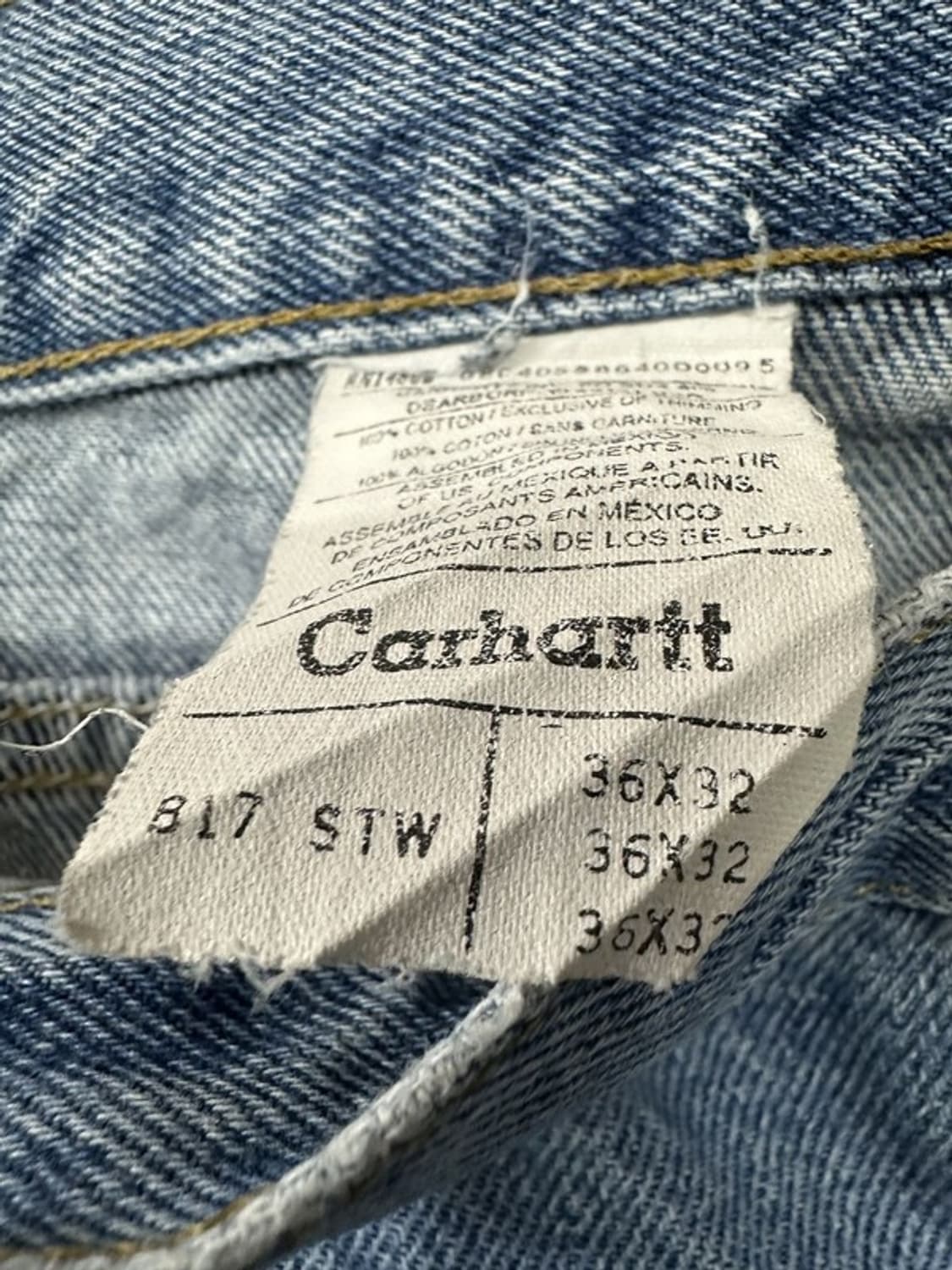 [36X32] CARHARTT B17STW 칼하트빈티지 데님팬츠 상품이미지5