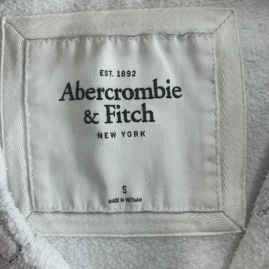 Abercrombie 아베크롬비 네이비 스펠아웃 화이트 후드집업 상품이미지5
