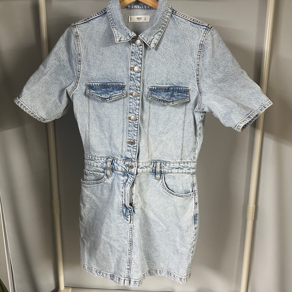 망고 데님 셔츠 스커트 상품이미지1