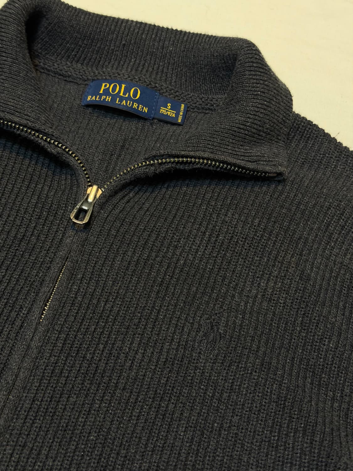 폴로 랄프로렌 투웨이 와플 니트집업 차콜 그레이 상품이미지2