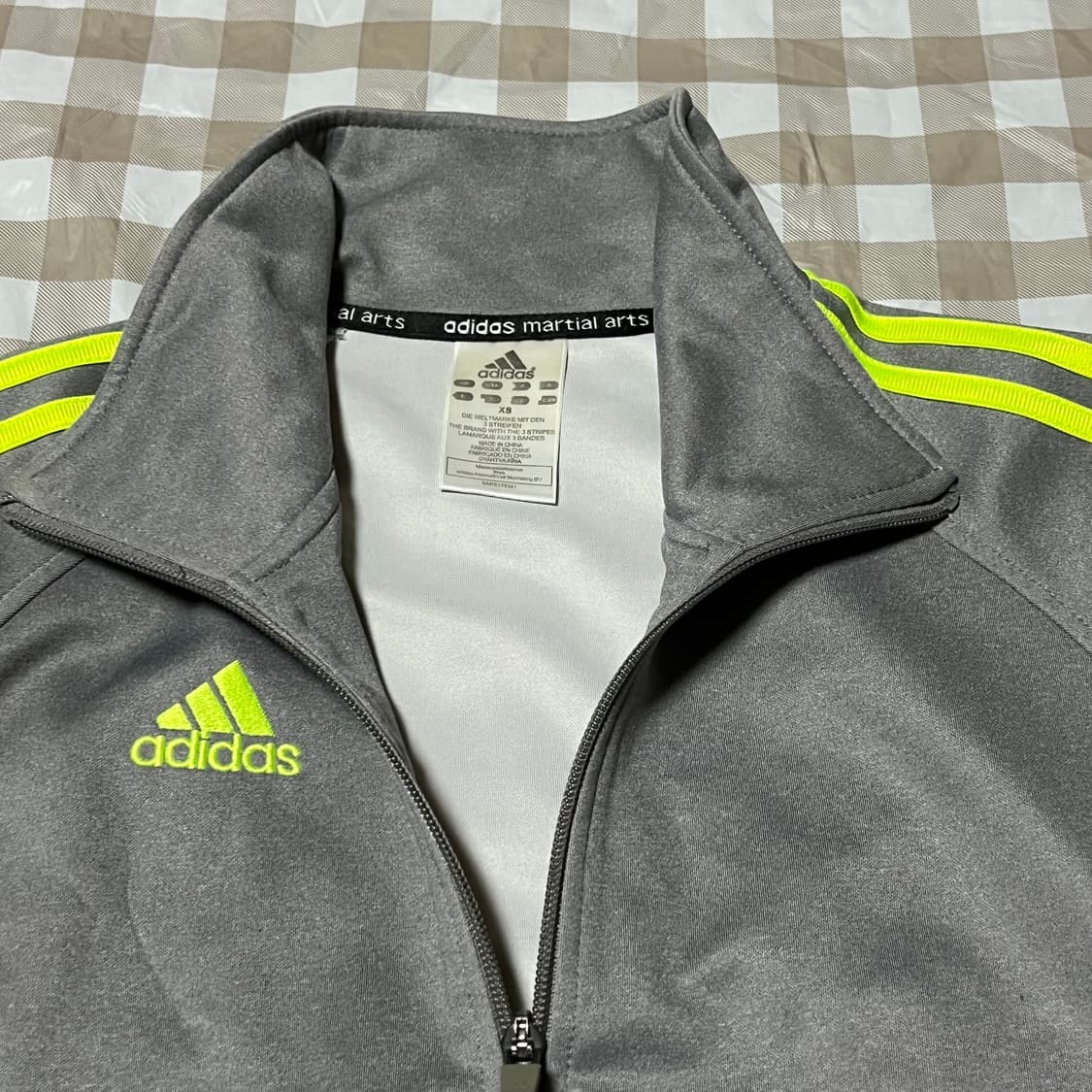 아디다스 마샬아츠 져지 회색형광 XS 집업 삼선 트랙탑 그레이 상품이미지2