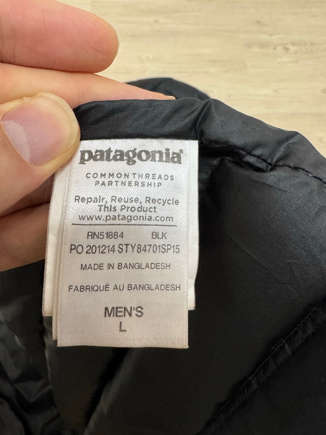 L 파타고니아 다운스웨터 후디 블랙 상품이미지6