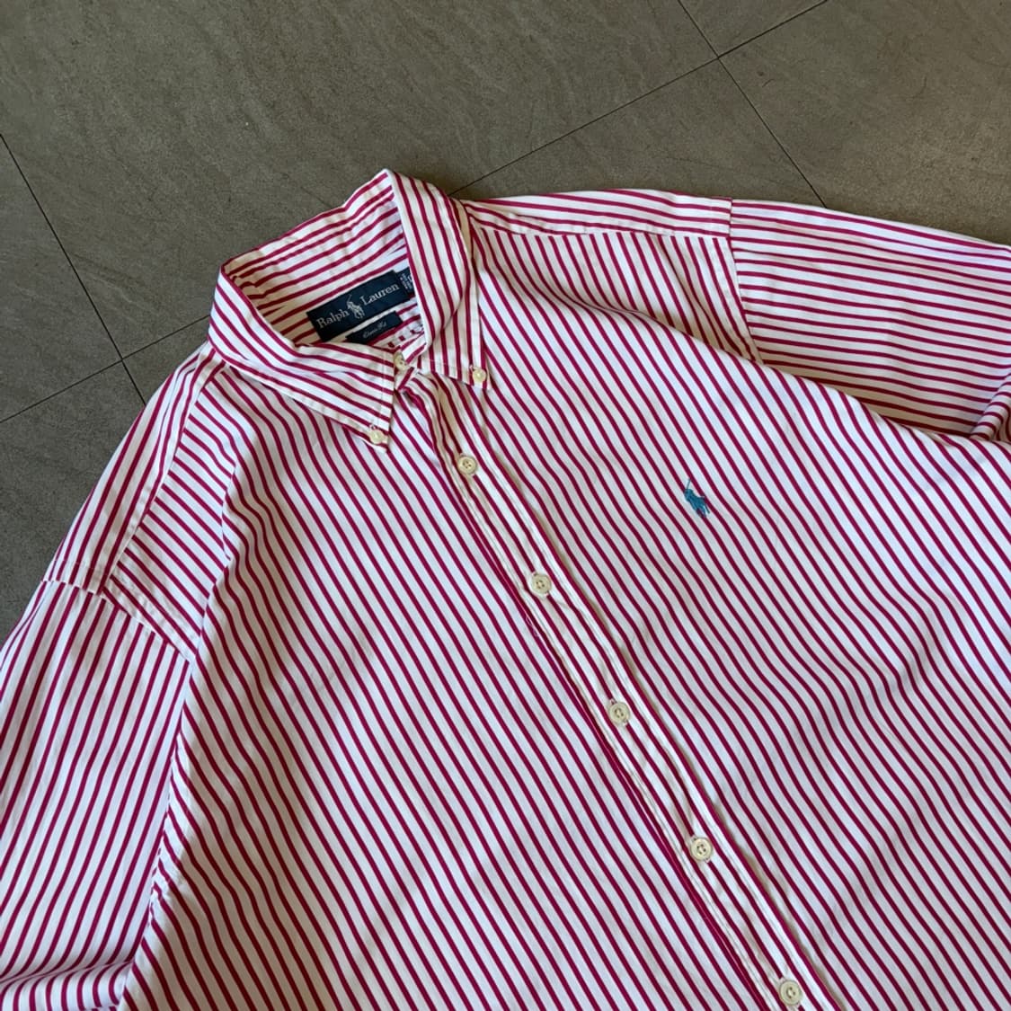 폴로 정품 레드 클래식포니 포플린 스트라이프 셔츠 상품이미지2