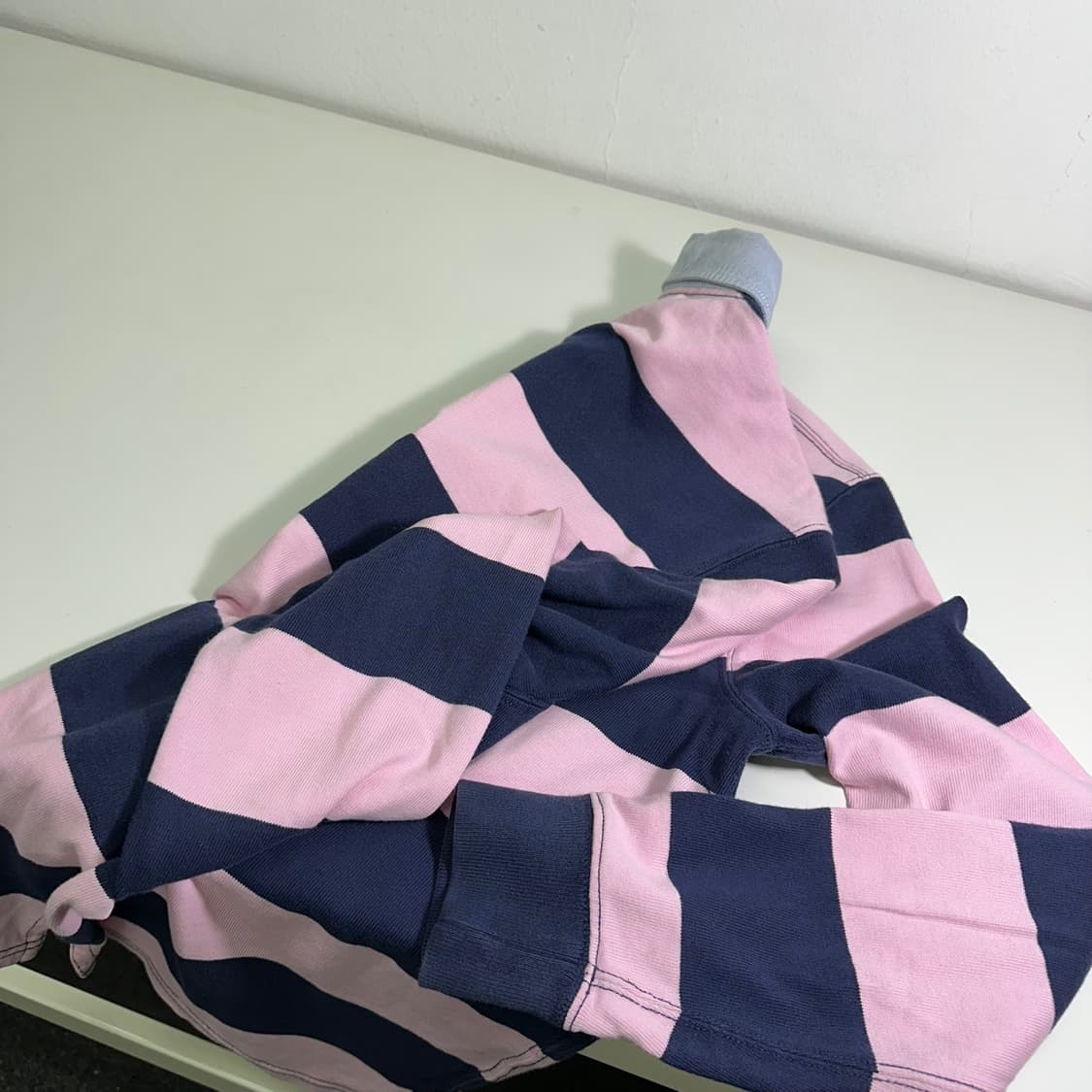 M 폴로 랄프로렌 연분홍 빅단가라 럭비 맨투맨 상품이미지6