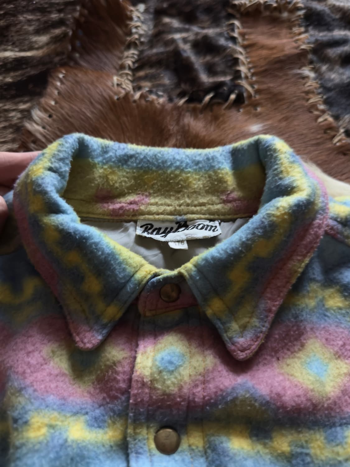 vtg Aztec Ethnic fleece shirt 상품이미지5