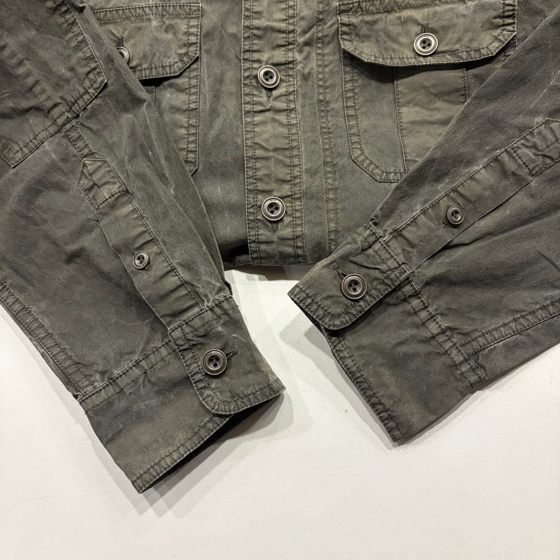 [M] 할리데이비슨 왁스 패치 워크 셔츠 카키 B499 상품이미지8